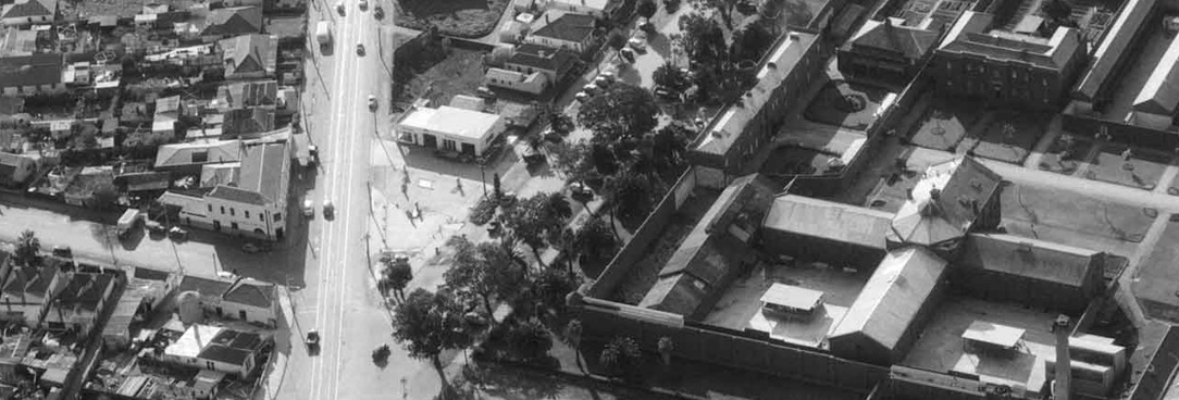 old black and white image of cemetary